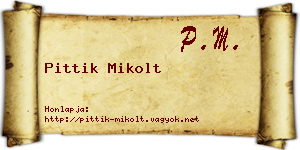 Pittik Mikolt névjegykártya